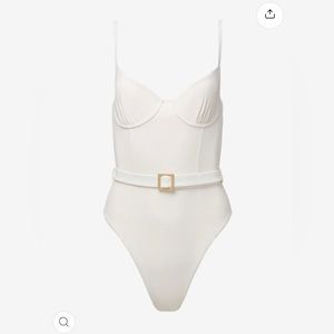 NWT WeWoreWhat Underwire One Piece White Bathing Suit